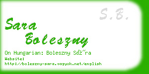 sara boleszny business card